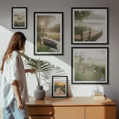 Bildergalerie-Set für die Wand mit ruhigen Landschaften in grünem Wasser