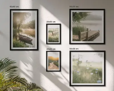 Bildergalerie-Set für die Wand mit ruhigen Landschaften in grünem Wasser
