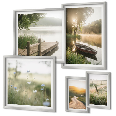 Bildergalerie-set für die wand Ruhige Landschaften aus grünem Wasser