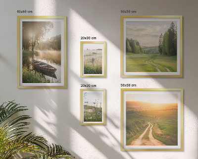 Modernes wandbilder-set Landschaften aus Wasser und Grün