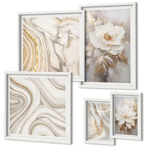Bildergalerie-Set für die Wand mit abstrakten floralen Motiven in Eleganz