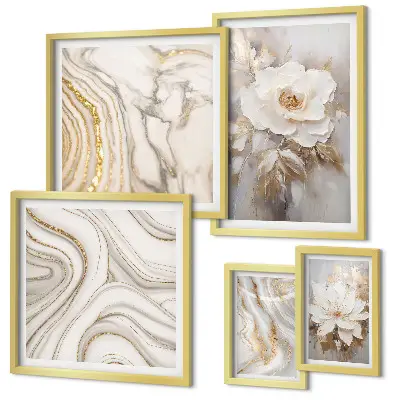 Bildergalerie-Set für die Wand mit abstrakten floralen Motiven in Eleganz