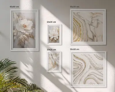Bildergalerie-Set für die Wand mit abstrakten floralen Motiven in Eleganz