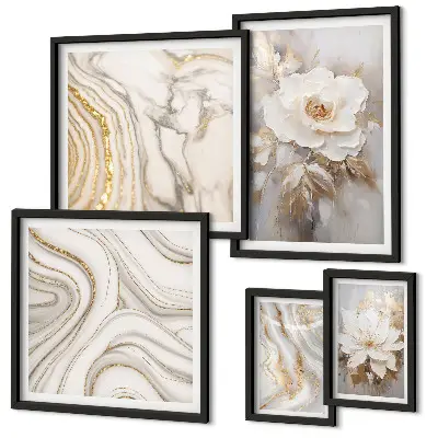 Bildergalerie-Set für die Wand mit abstrakten floralen Motiven in Eleganz