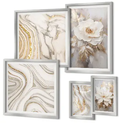 Bildergalerie-Set für die Wand mit abstrakten floralen Motiven in Eleganz
