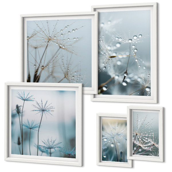 Modernes wandbilder-set Pflanzenmotive, Wassertropfen