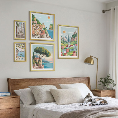 Bildergalerie-set für die wand Bezaubernde Berge und Städte