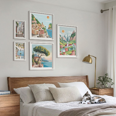 Bildergalerie-set für die wand Bezaubernde Berge und Städte