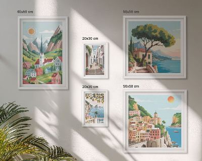 Bildergalerie-set für die wand Bezaubernde Berge und Städte
