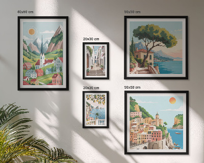 Bildergalerie-set für die wand Bezaubernde Berge und Städte