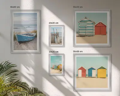 Bildergalerie-Set für die Wand mit Motiven von Meerblick, Häusern und Booten
