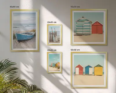 Bildergalerie-Set für die Wand mit Motiven von Meerblick, Häusern und Booten