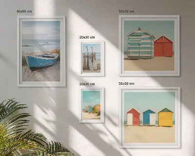 Bildergalerie-Set für die Wand mit Motiven von Meerblick, Häusern und Booten