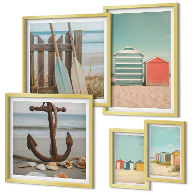 Modernes wandbilder-set Stilvolle Strandhäuser