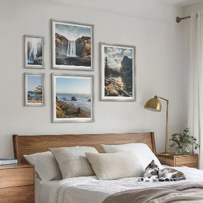 Bildergalerie-Set für die Wand mit Motiven von Landschaften, Wasserfällen und Stränden