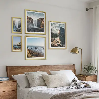 Bildergalerie-Set für die Wand mit Motiven von Landschaften, Wasserfällen und Stränden