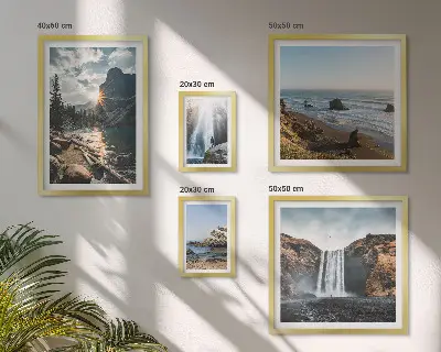 Bildergalerie-Set für die Wand mit Motiven von Landschaften, Wasserfällen und Stränden