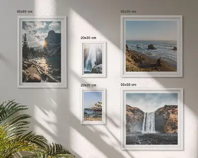 Bildergalerie-Set für die Wand mit Motiven von Landschaften, Wasserfällen und Stränden