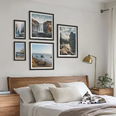 Bildergalerie-Set für die Wand mit Motiven von Landschaften, Wasserfällen und Stränden