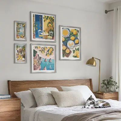 Bilderset fürs Sofa Zitronenfrische im Boho-Sommer-Design