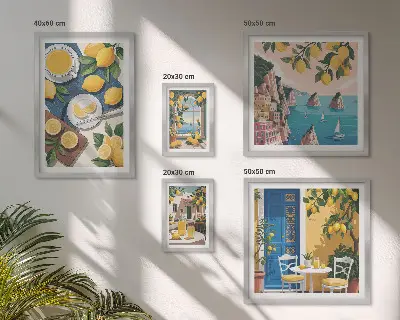 Bilderset fürs Sofa Zitronenfrische im Boho-Sommer-Design