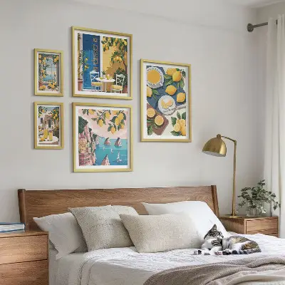 Bilderset fürs Sofa Zitronenfrische im Boho-Sommer-Design