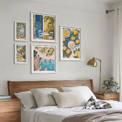 Bilderset fürs Sofa Zitronenfrische im Boho-Sommer-Design