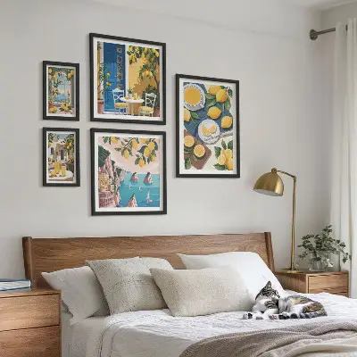 Bilderset fürs Sofa Zitronenfrische im Boho-Sommer-Design