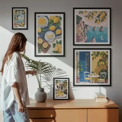 Bilderset fürs Sofa Zitronenfrische im Boho-Sommer-Design