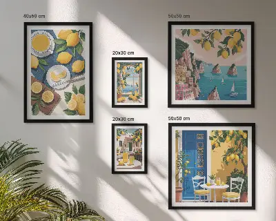 Bilderset fürs Sofa Zitronenfrische im Boho-Sommer-Design
