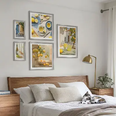 Bildergalerie-Set für die Wand mit rustikalen Zitronenmotiven für die Küche