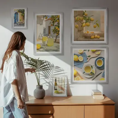 Bildergalerie-Set für die Wand mit rustikalen Zitronenmotiven für die Küche
