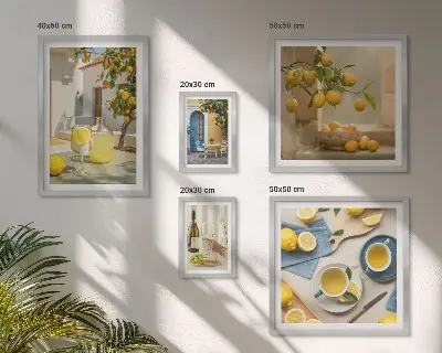 Bildergalerie-Set für die Wand mit rustikalen Zitronenmotiven für die Küche