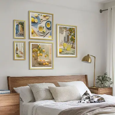 Bildergalerie-Set für die Wand mit rustikalen Zitronenmotiven für die Küche