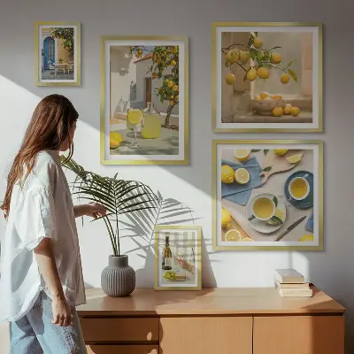 Bildergalerie-Set für die Wand mit rustikalen Zitronenmotiven für die Küche
