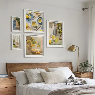 Bildergalerie-Set für die Wand mit rustikalen Zitronenmotiven für die Küche