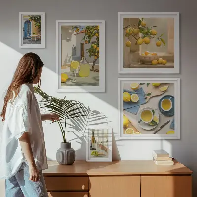 Bildergalerie-Set für die Wand mit rustikalen Zitronenmotiven für die Küche