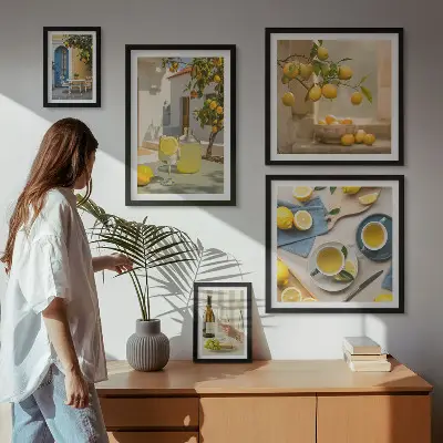 Bildergalerie-Set für die Wand mit rustikalen Zitronenmotiven für die Küche