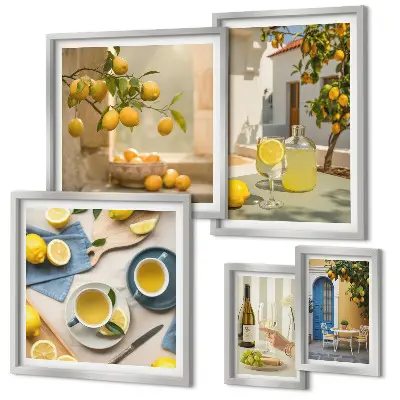 Bildergalerie-Set für die Wand mit rustikalen Zitronenmotiven für die Küche