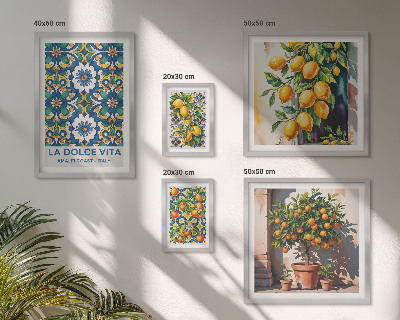 Modernes wandbilder-set Dekorationen im italienischen Zitrusstil (Amalfi-Stil)