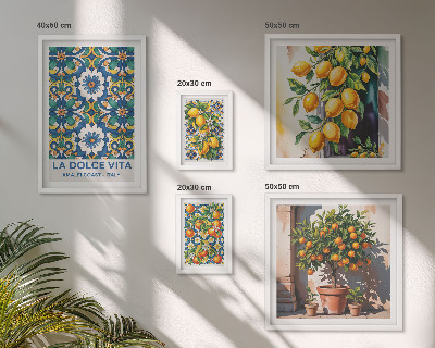 Modernes wandbilder-set Dekorationen im italienischen Zitrusstil (Amalfi-Stil)