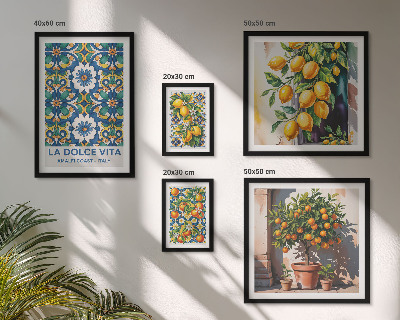 Modernes wandbilder-set Dekorationen im italienischen Zitrusstil (Amalfi-Stil)