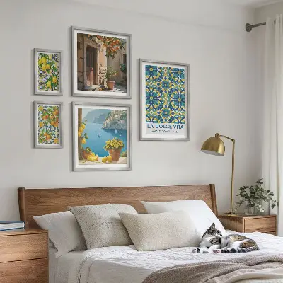 Bilderset Italienische Amalfi-Zitrusblüten fürs Sofa