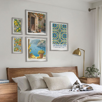 Bilderset fürs sofa Italienische Amalfi-Zitrusblüten
