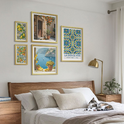 Bilderset fürs sofa Italienische Amalfi-Zitrusblüten