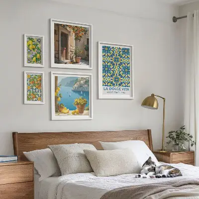 Bilderset Italienische Amalfi-Zitrusblüten fürs Sofa