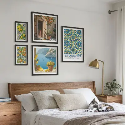 Bilderset Italienische Amalfi-Zitrusblüten fürs Sofa