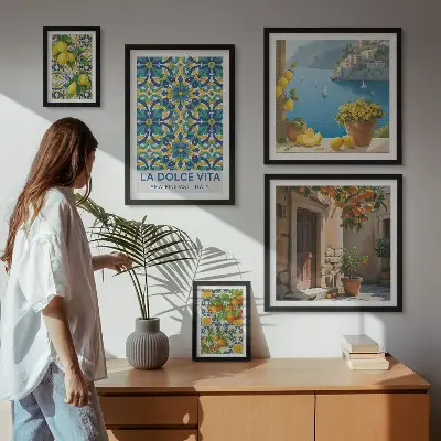 Bilderset Italienische Amalfi-Zitrusblüten fürs Sofa