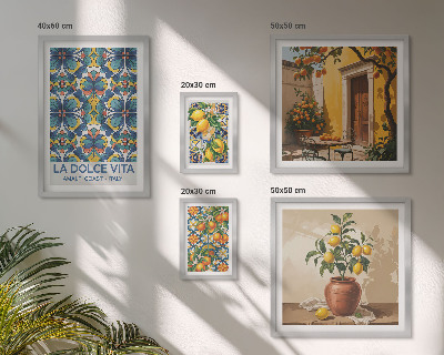 Bildergalerie-set für die wand Italienische Zitrusfrüchte im mediterranen Stil