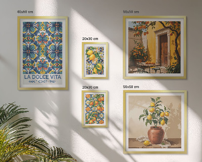 Bildergalerie-set für die wand Italienische Zitrusfrüchte im mediterranen Stil
